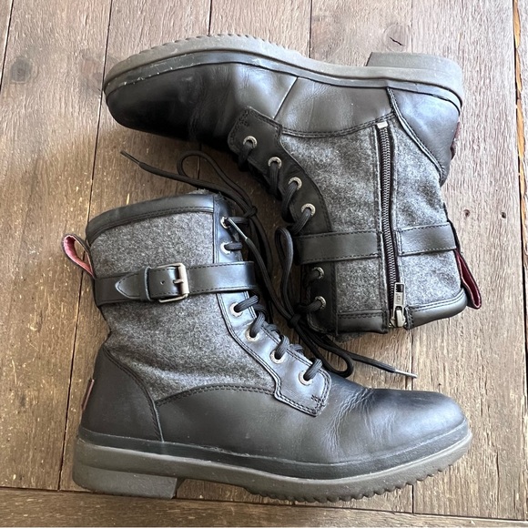 UGG Booties Black Leather Zip Women’s Size 9 - Picture 8 of 15